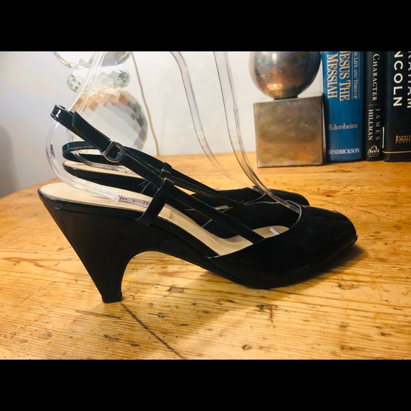 Botticelli black panted leather heels size 38-8 - Picture 1 of 5